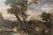 RICCI, Marco Landscape with River and Figures df oil painting reproduction